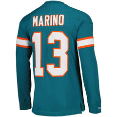 Dan Marino Miami Dolphins Throwback Retired Player Name & Number Long Sleeve Top - Aqua discount