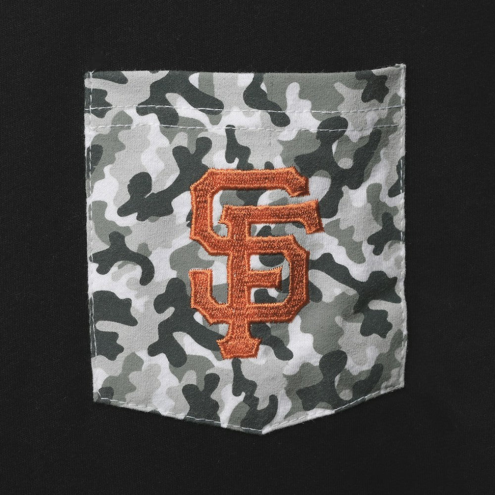 San Francisco Giants 5th & Ocean by Brushed Camo Pocket T-Shirt - Black | New Era