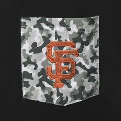 San Francisco Giants 5th & Ocean by Brushed Camo Pocket T-Shirt - Black | New Era