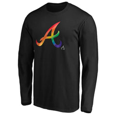 Atlanta Braves Team Pride Logo Long Sleeve T-Shirt - Black
