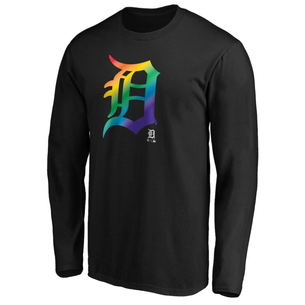 Detroit Tigers Team Pride Logo Long Sleeve T-Shirt - Black