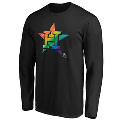 Houston Astros Team Pride Logo Long Sleeve T-Shirt - Black