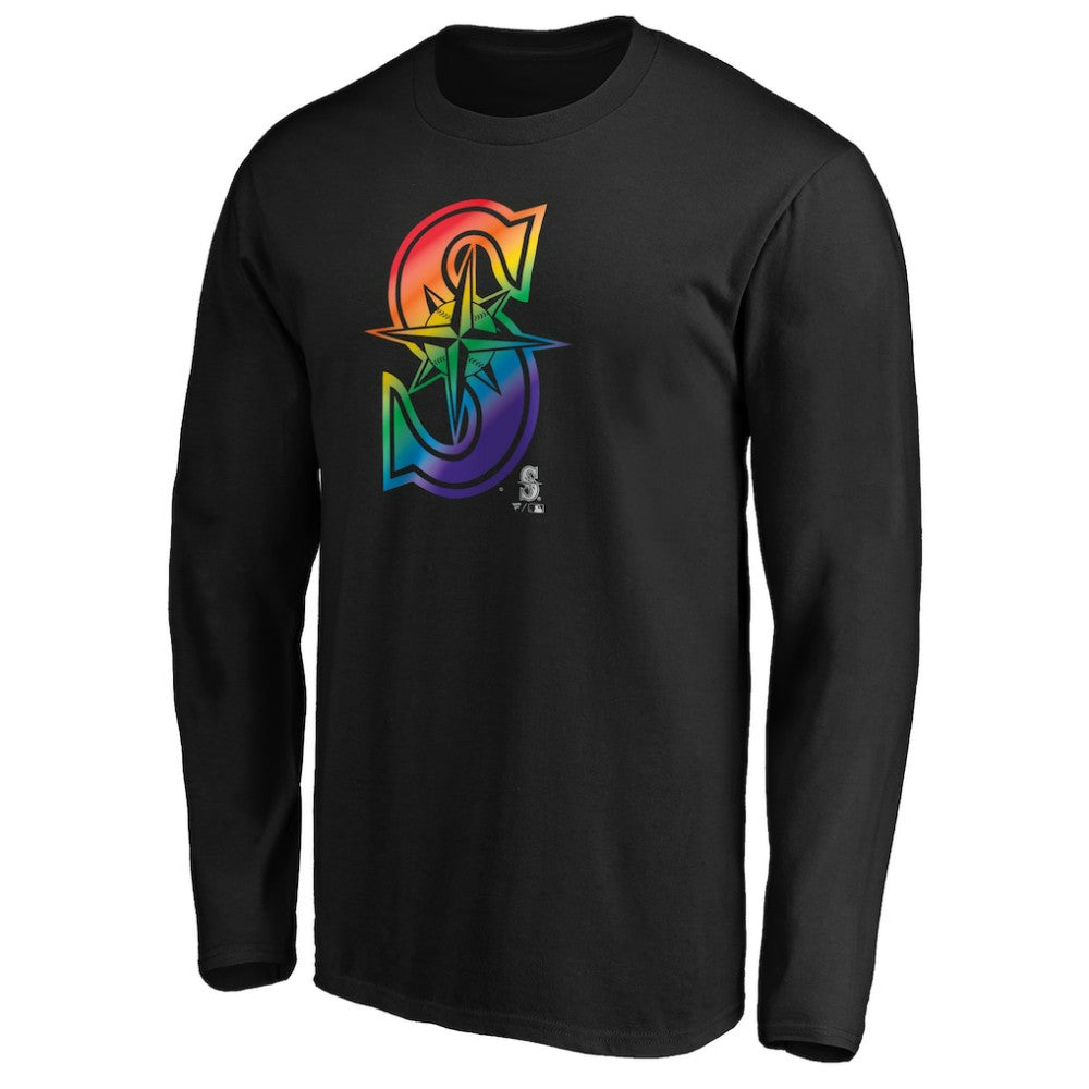Seattle Mariners Team Pride Logo Long Sleeve T-Shirt - Black
