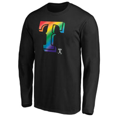 Texas Rangers Team Pride Logo Long Sleeve T-Shirt - Black