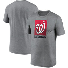 Washington Nationals Local Logo Legend T-Shirt - Heathered Gray | Nike