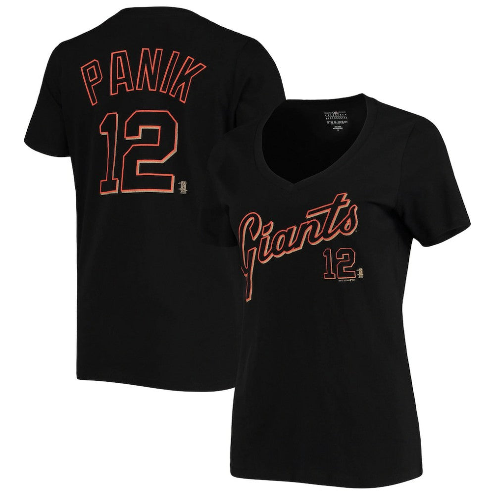 Joe Panik San Francisco Giants 5th & Ocean by Women's Script Name and Number V-Neck T-Shirt Black | New Era