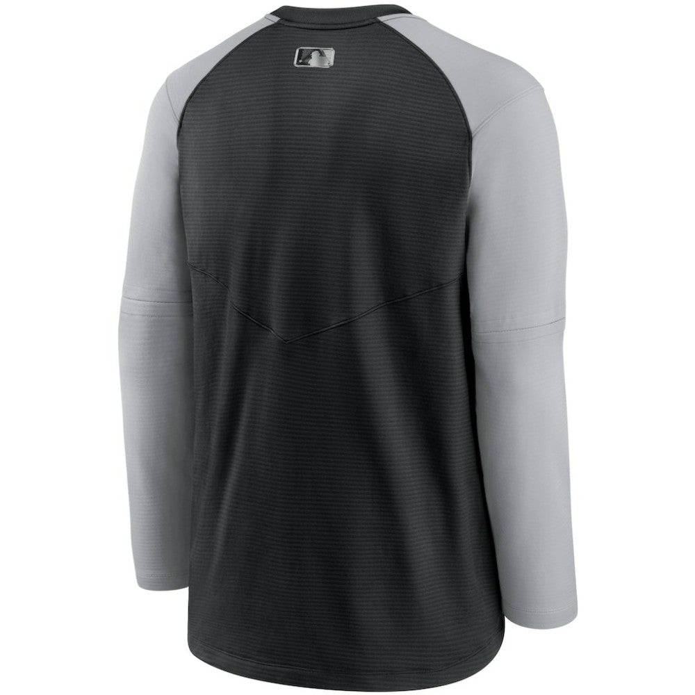 Chicago White Sox Authentic Collection Pregame Performance Raglan Pullover Sweatshirt - Black/Gray | Nike