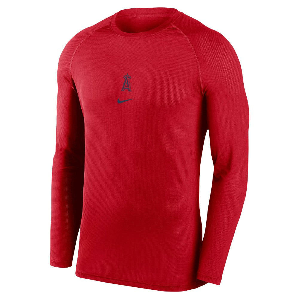 Los Angeles Angels Authentic Collection Raglan Long Sleeve T-Shirt - Red | Nike