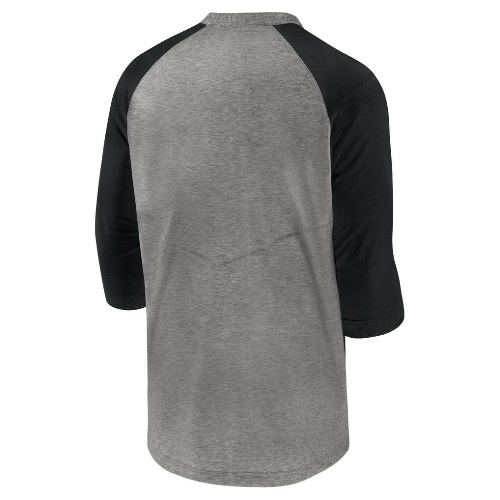 Tampa Bay Rays Authentic Collection Flux Henley Raglan 3/4-Sleeve T-Shirt - Gray | Nike