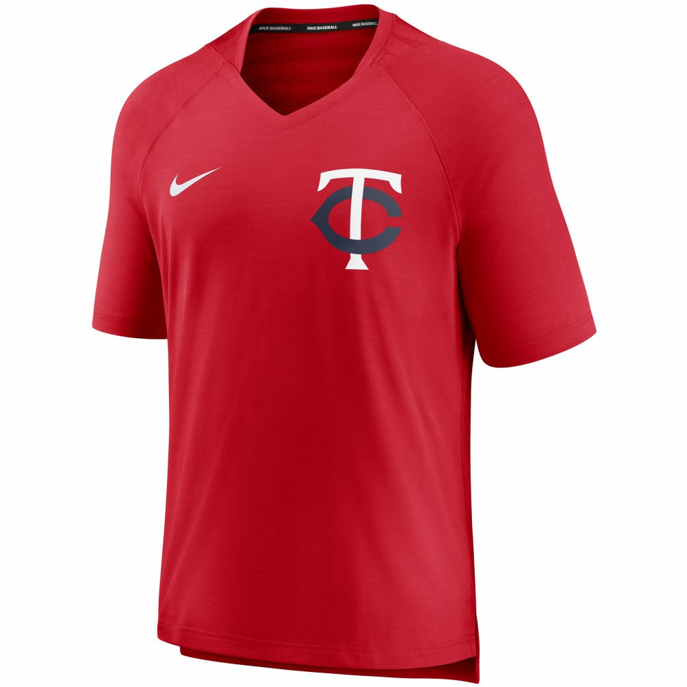 Minnesota Twins Authentic Collection Pregame Performance V-Neck T-Shirt - Red | Nike