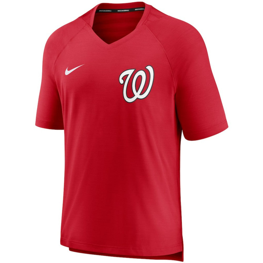 Washington Nationals Authentic Collection Pregame Performance V-Neck T-Shirt - Red | Nike