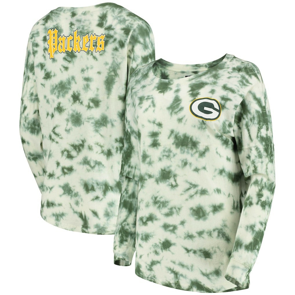 Green Bay Packers New Era Women's Tie-Dye Long Sleeve T-Shirt - Green sale