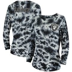 Las Vegas Raiders New Era Women's Tie-Dye Long Sleeve T-Shirt - Black cheap
