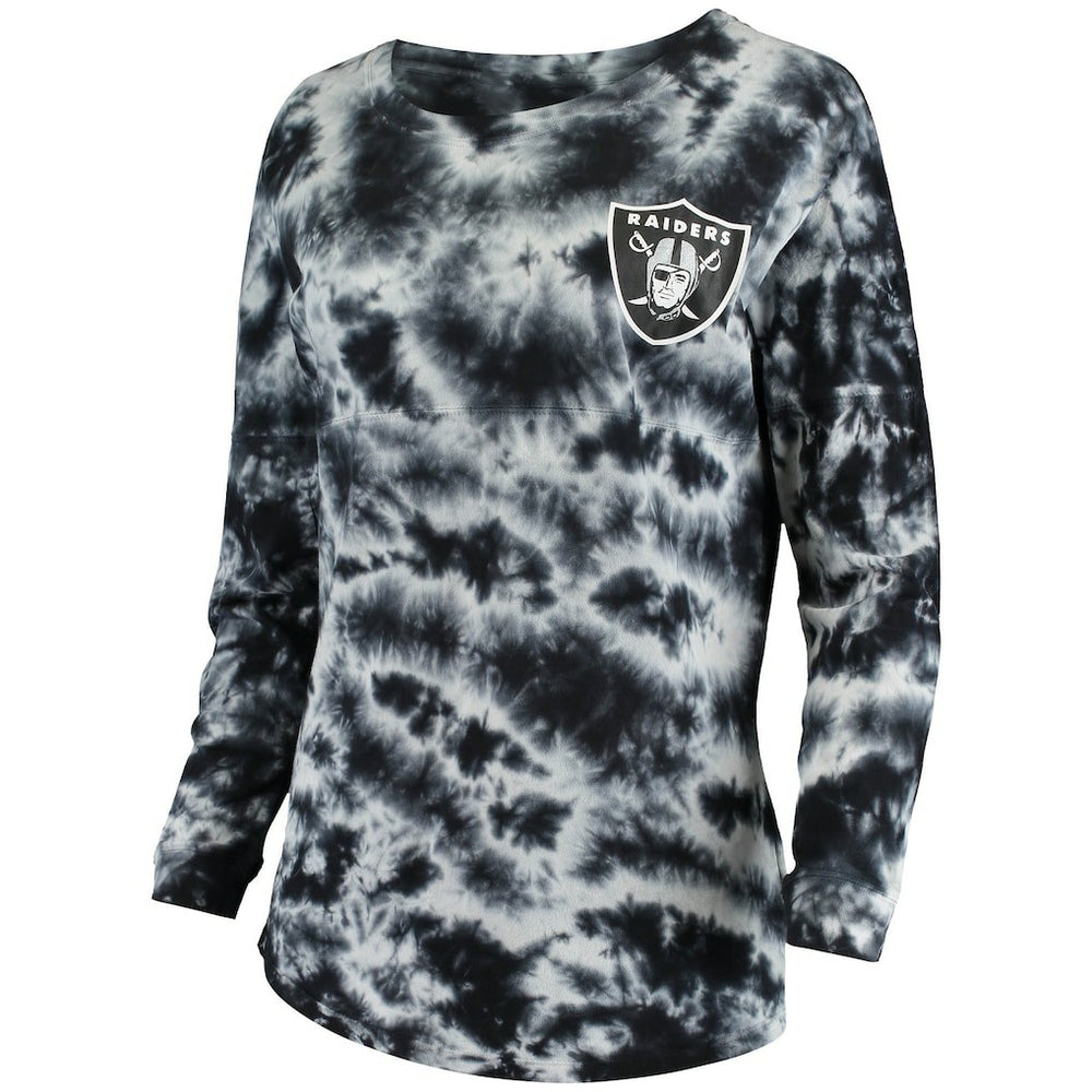 Las Vegas Raiders New Era Women's Tie-Dye Long Sleeve T-Shirt - Black cheap