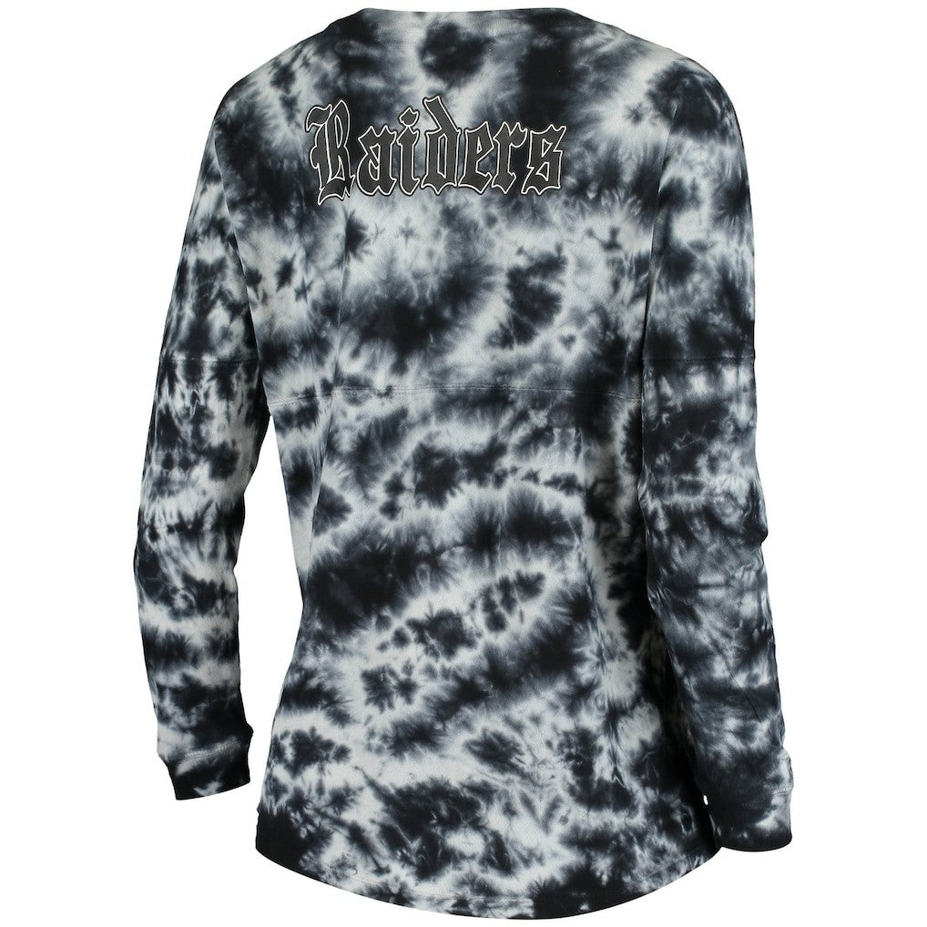 Las Vegas Raiders New Era Women's Tie-Dye Long Sleeve T-Shirt - Black cheap