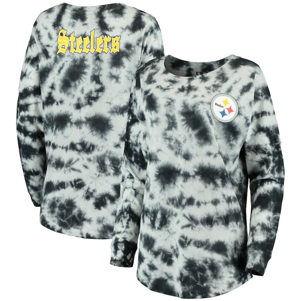 Pittsburgh Steelers New Era Women's Tie-Dye Long Sleeve T-Shirt - Black online