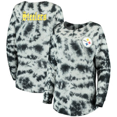 Pittsburgh Steelers New Era Women's Tie-Dye Long Sleeve T-Shirt - Black online