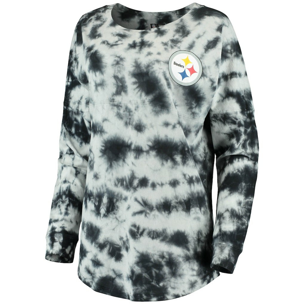 Pittsburgh Steelers New Era Women's Tie-Dye Long Sleeve T-Shirt - Black online