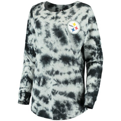 Pittsburgh Steelers New Era Women's Tie-Dye Long Sleeve T-Shirt - Black online
