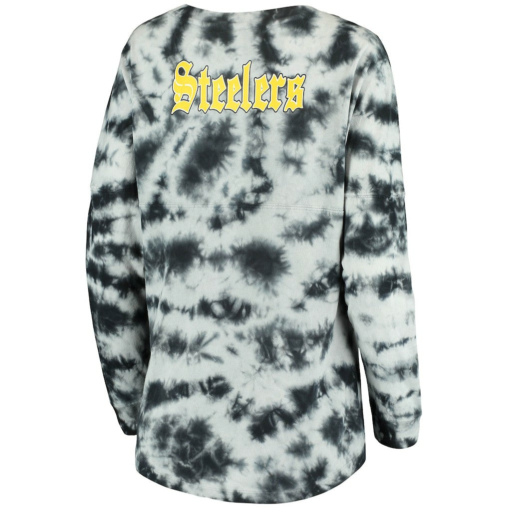 Pittsburgh Steelers New Era Women's Tie-Dye Long Sleeve T-Shirt - Black online