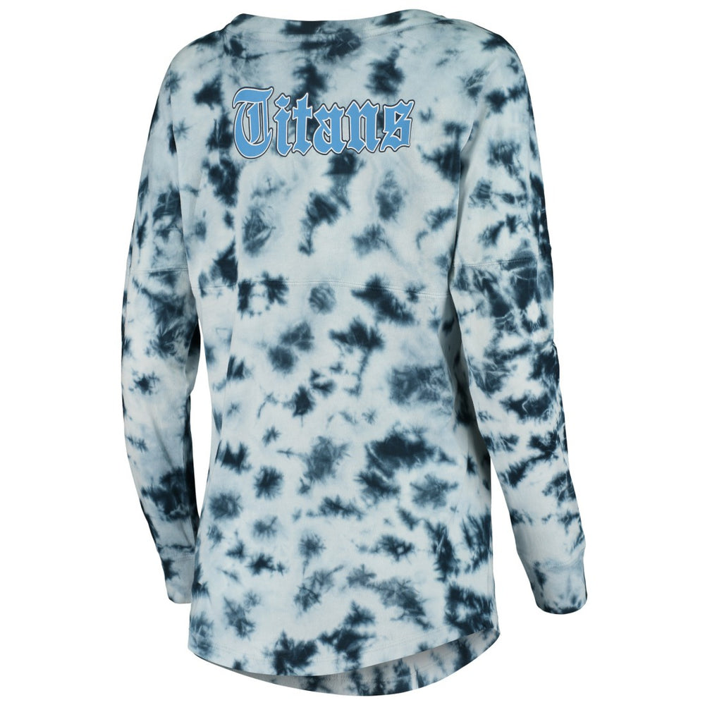 Tennessee Titans New Era Women's Tie-Dye Long Sleeve T-Shirt - Navy cheap