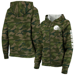 Cleveland Browns New Era Women's Raglan Full-Zip Hoodie - Camo sale