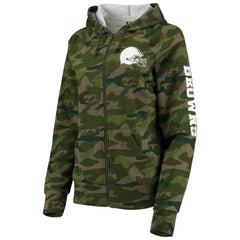 Cleveland Browns New Era Women's Raglan Full-Zip Hoodie - Camo sale