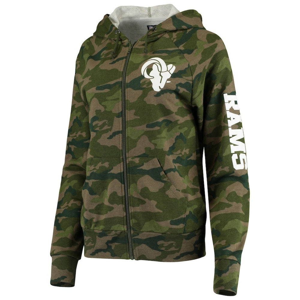 Los Angeles Rams New Era Women's Raglan Full-Zip Hoodie - Camo for sale