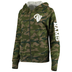 Los Angeles Rams New Era Women's Raglan Full-Zip Hoodie - Camo for sale