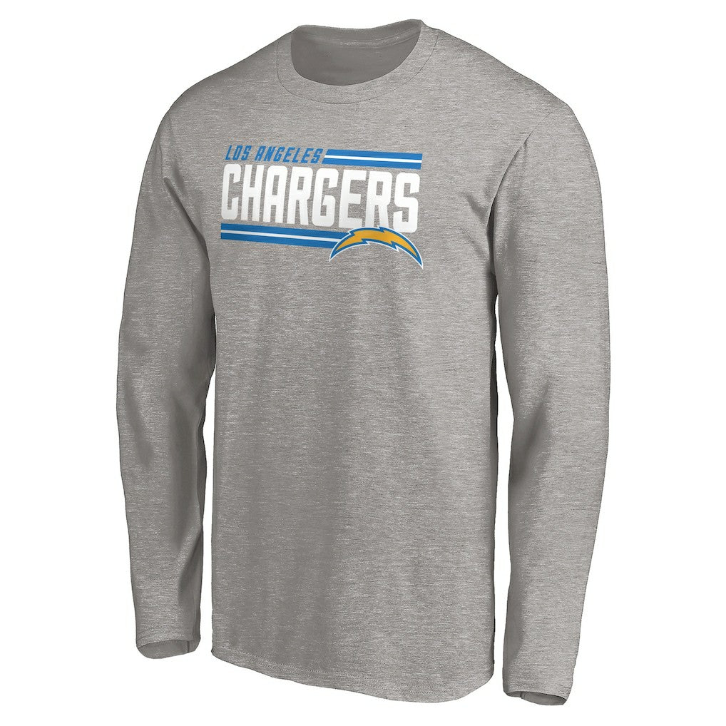 Los Angeles Chargers On Side Stripe Long Sleeve T-Shirt - Heathered Gray discount