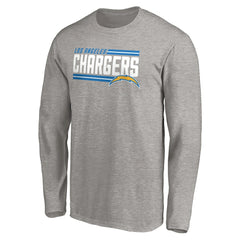 Los Angeles Chargers On Side Stripe Long Sleeve T-Shirt - Heathered Gray discount