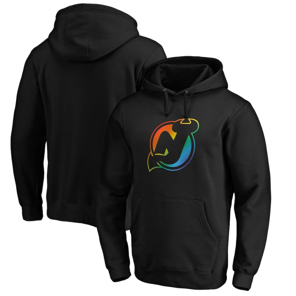 New Jersey Devils Team Pride Logo Pullover Hoodie Black