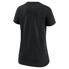 Miami Marlins Women's Authentic Collection Tri-Blend V-Neck T-Shirt - Heather Black | Nike
