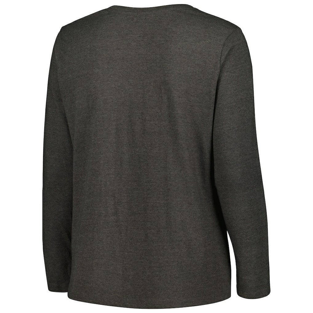 Cleveland Browns Women's Plus Size Primary Logo Long Sleeve Scoop Neck T-Shirt - Charcoal sale