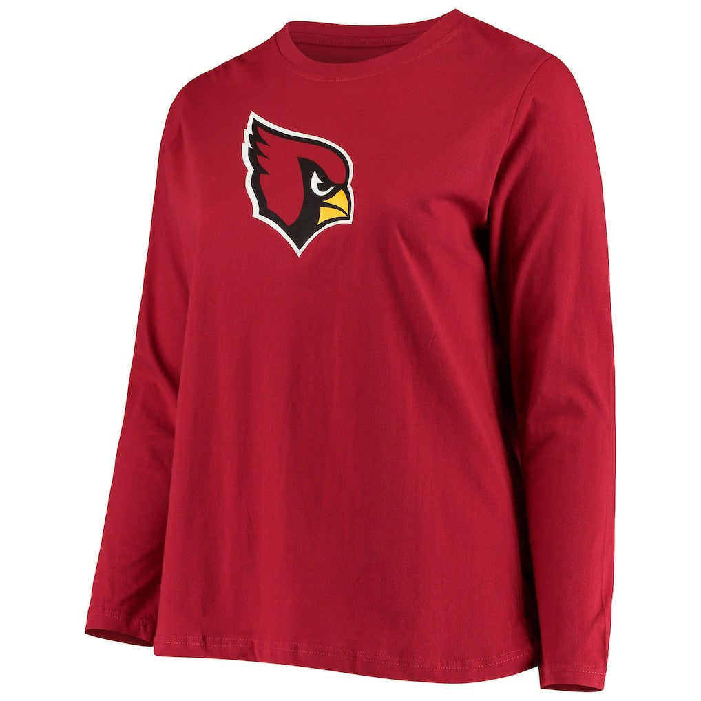 Arizona Cardinals Women's Plus Size Primary Logo Long Sleeve Scoop Neck T-Shirt - Cardinal outlet