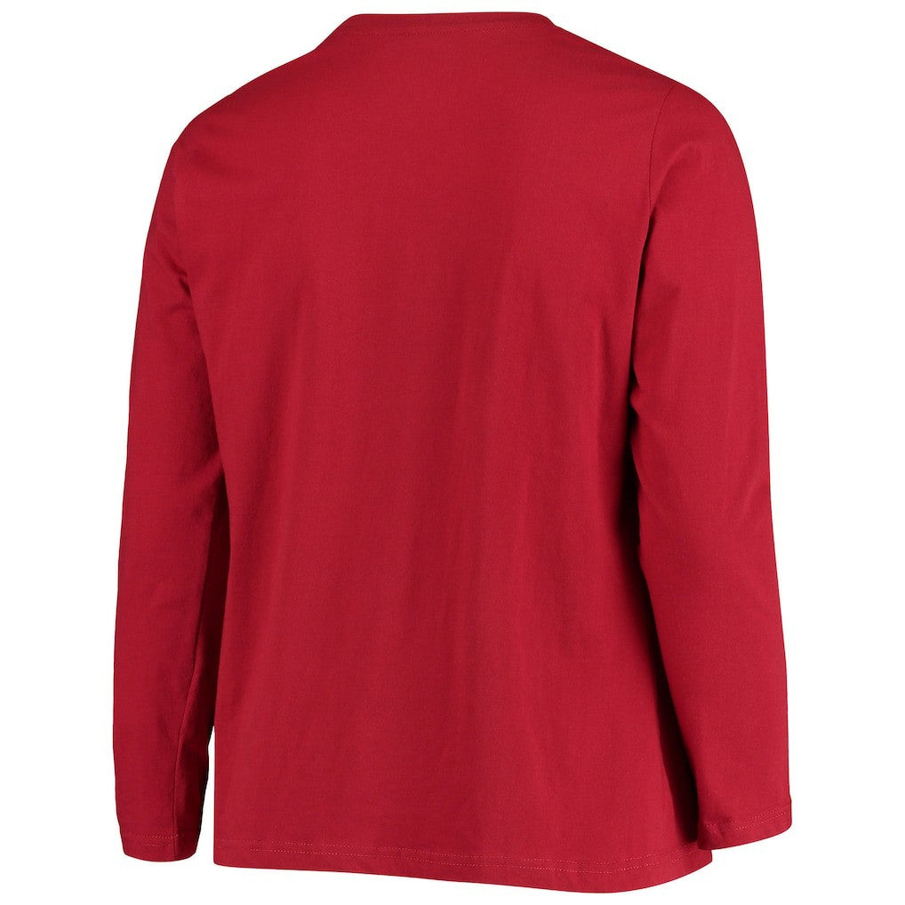 Arizona Cardinals Women's Plus Size Primary Logo Long Sleeve Scoop Neck T-Shirt - Cardinal outlet