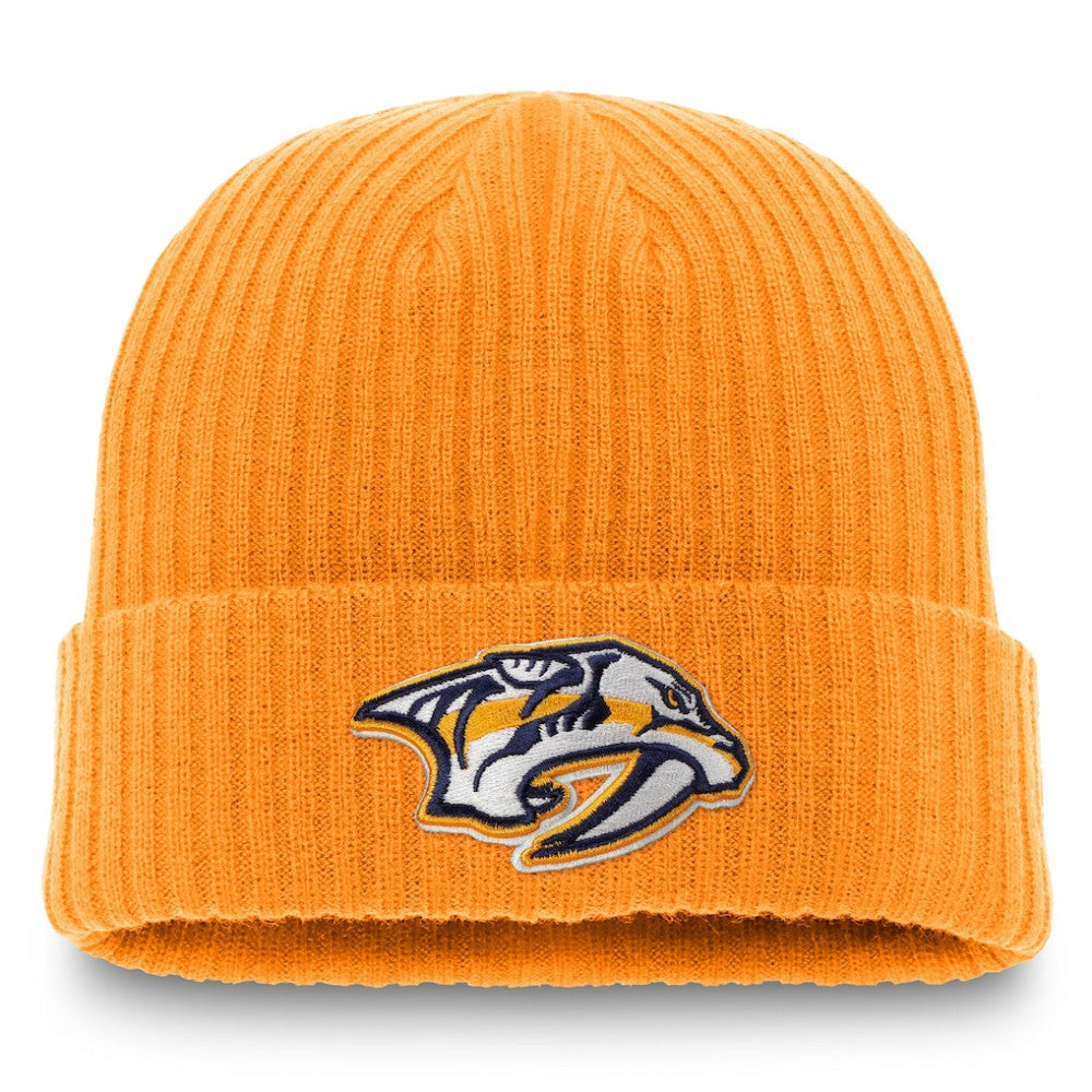 Nashville Predators Fanatics Core Primary Logo Cuffed Knit Hat Gold