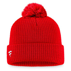 Washington Capitals Fanatics Primary Logo Cuffed Knit Hat with Pom Red
