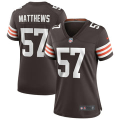 Clay Matthews Cleveland Browns Women's Game Retired Player Jersey - Brown | Nike online