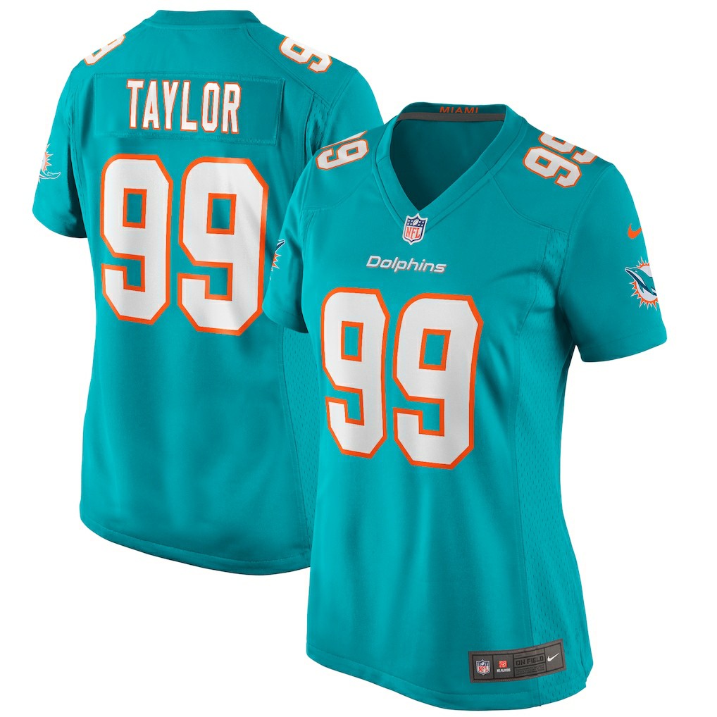 Jason Taylor Miami Dolphins Women's Game Retired Player Jersey - Aqua | Nike on sale