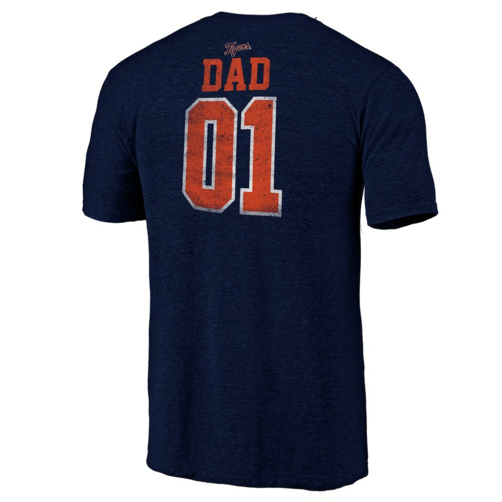 Detroit Tigers Father's Day Greatest Dad Tri-Blend T-Shirt - Navy