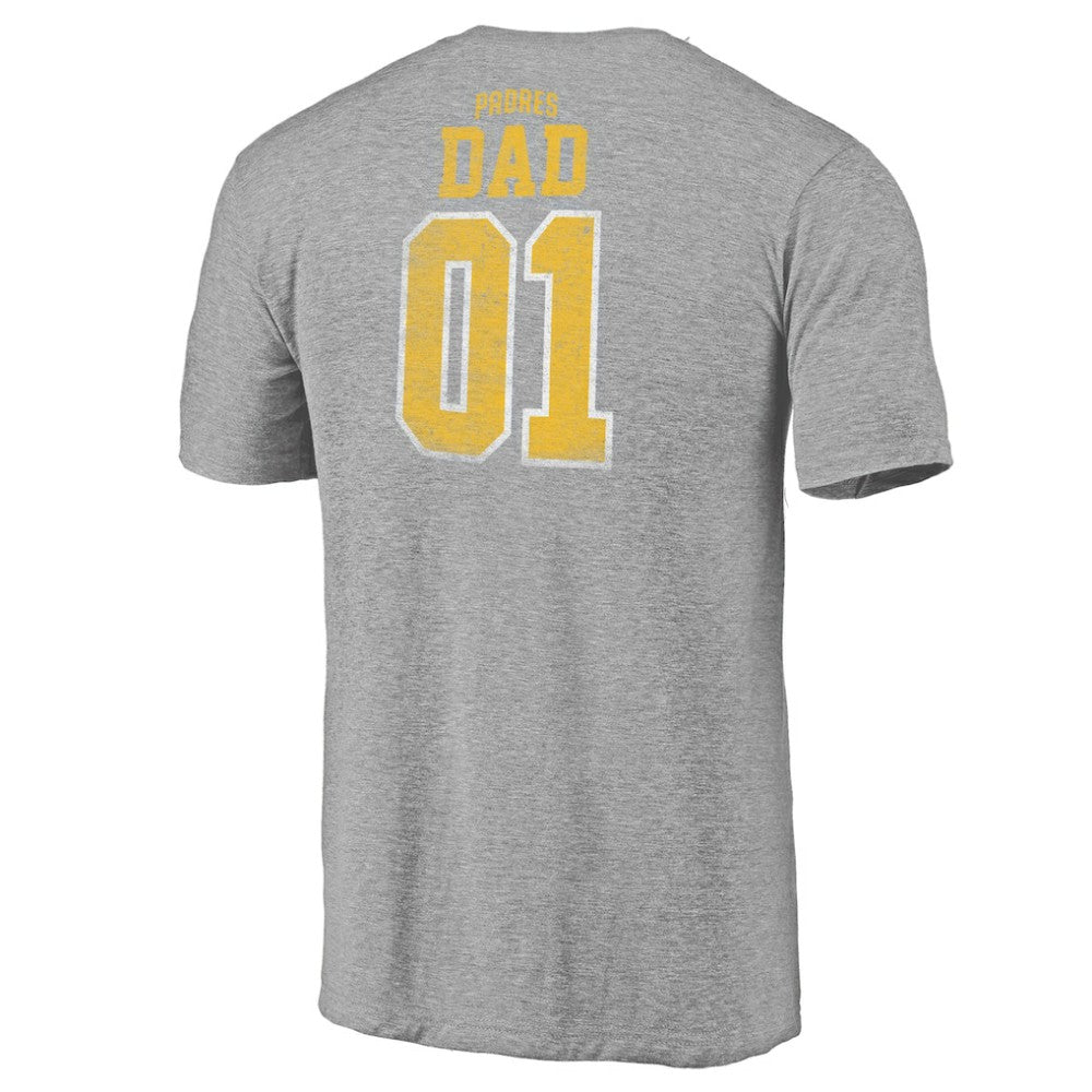 San Diego Padres Father's Day Greatest Dad Tri-Blend T-Shirt - Gray