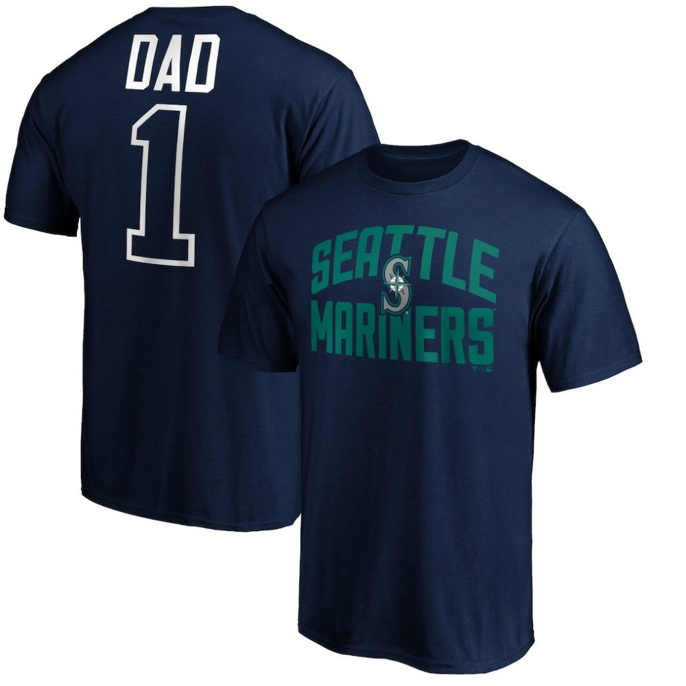 Seattle Mariners Father's Day #1 Dad T-Shirt - Navy