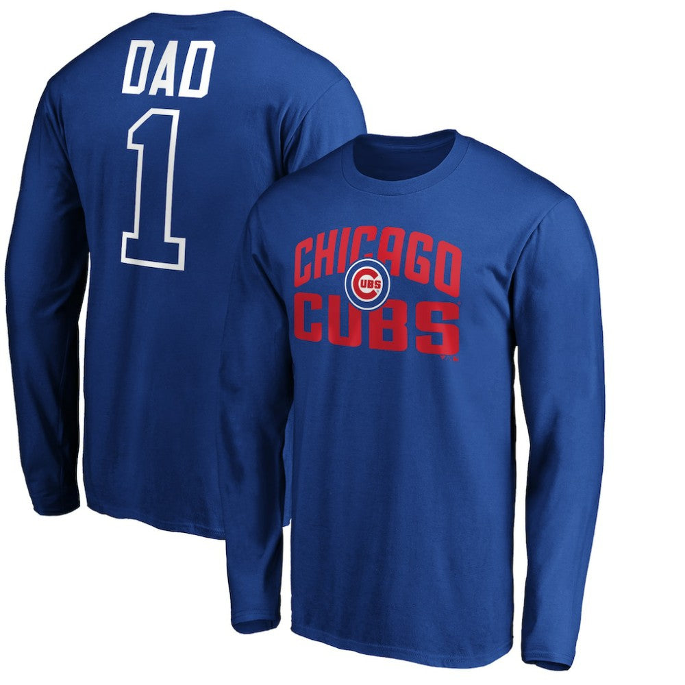Chicago Cubs Father's Day #1 Dad Long Sleeve T-Shirt - Royal