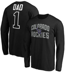 Colorado Rockies Father's Day #1 Dad Long Sleeve T-Shirt - Black