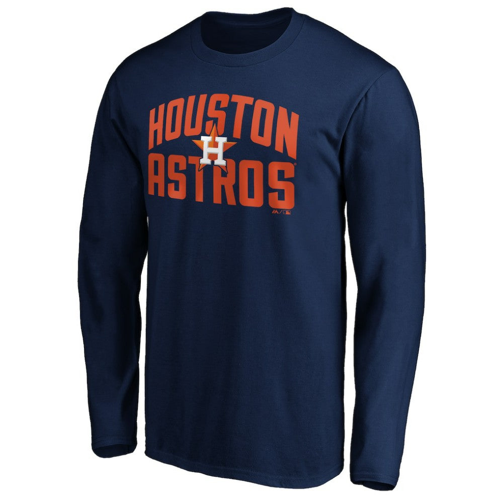 Houston Astros Father's Day #1 Dad Long Sleeve T-Shirt - Navy