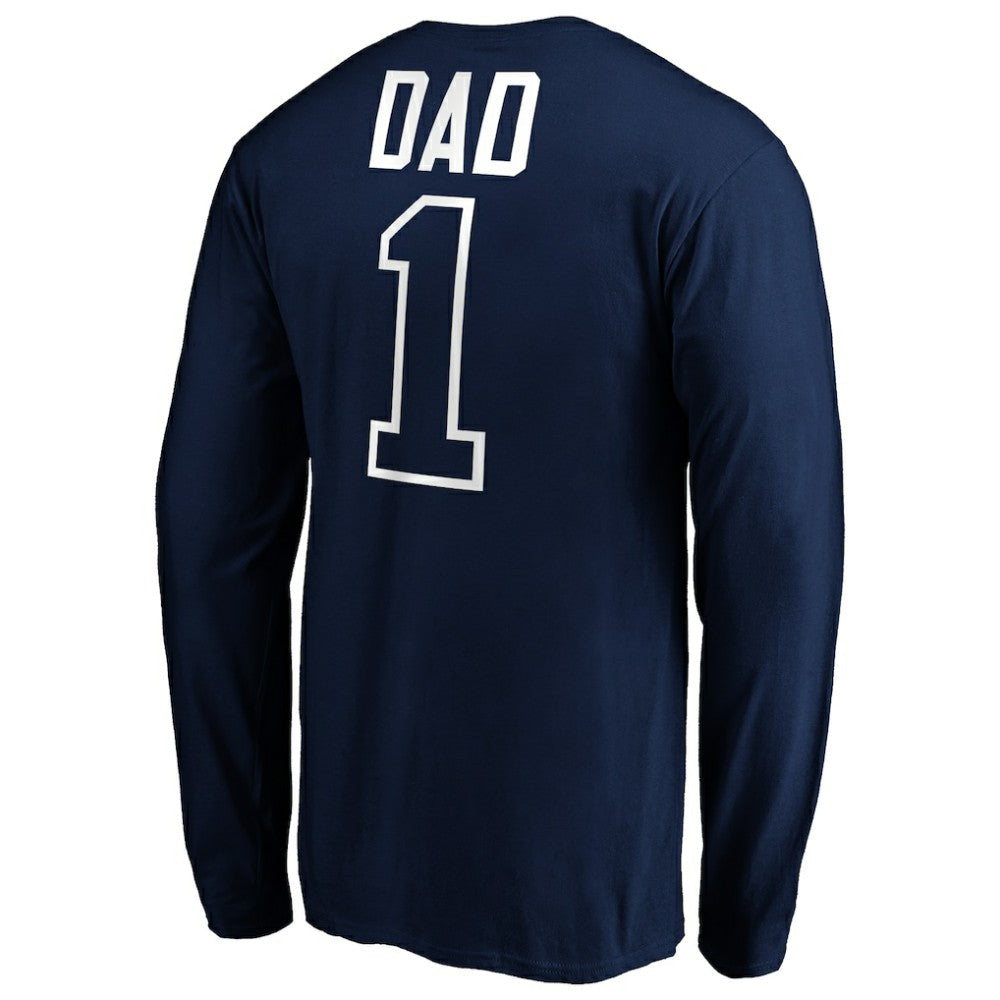 Houston Astros Father's Day #1 Dad Long Sleeve T-Shirt - Navy