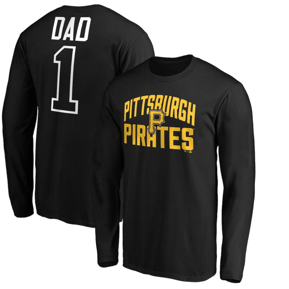 Pittsburgh Pirates Father's Day #1 Dad Long Sleeve T-Shirt - Black