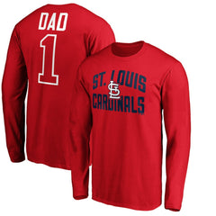 St. Louis Cardinals Father's Day #1 Dad Long Sleeve T-Shirt - Red