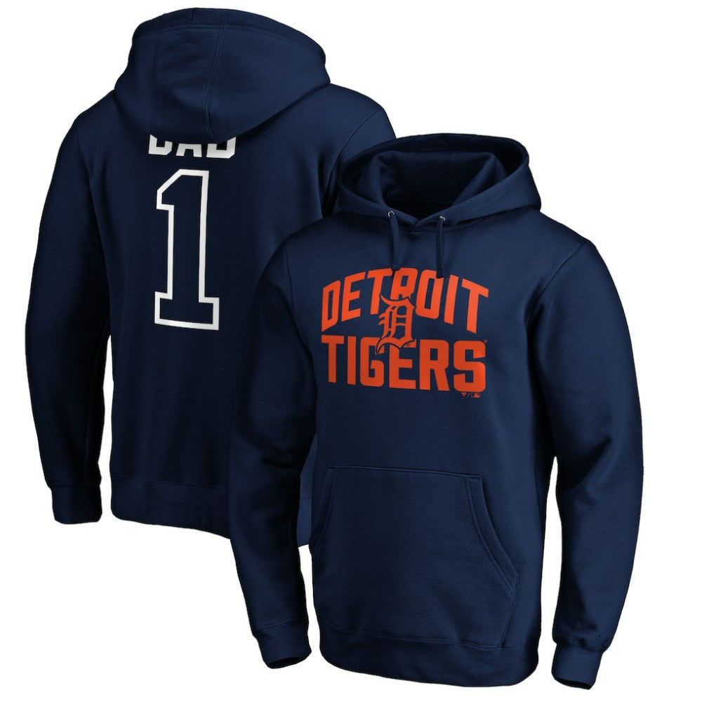 Detroit Tigers Father's Day #1 Dad Pullover Hoodie - Navy